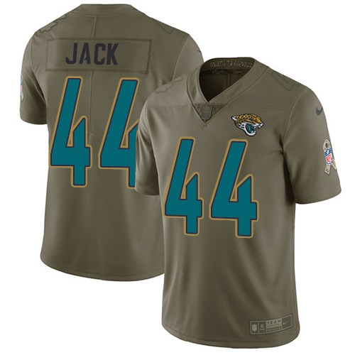 Jacksonville Jaguars #44 Myles Jack Olive Youth Stitched NFL Limited 2017 Salute to Service Jersey